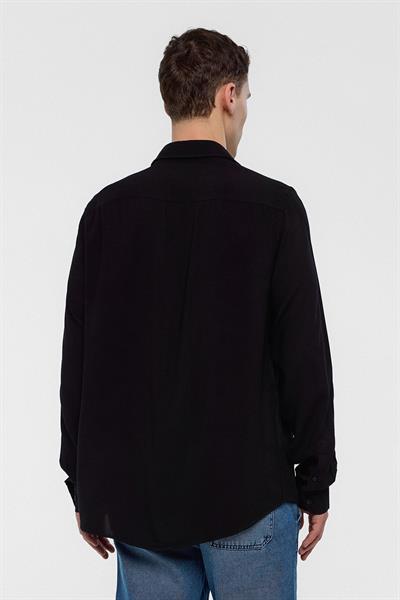 Siyah Regular Fit Uzun Kollu Gömlek