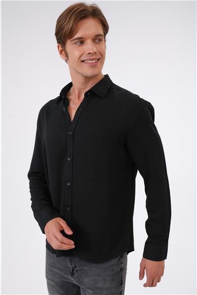 Siyah Loose Fit Gömlek