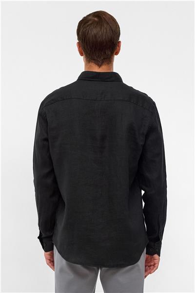 Siyah Comfort Uzun Kollu Gömlek