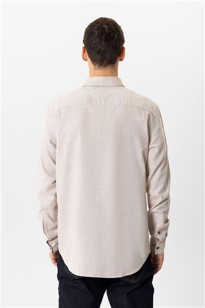 Bej Regular Fit %100 Pamuk Gömlek