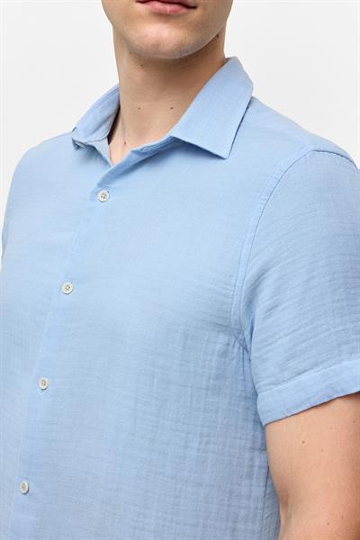 Mavi Regular Fit Kısa Kollu Düz Gömlek