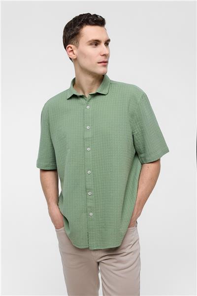 Adaçayı Regular Fit %100 Pamuk Kısa Kollu Gömlek