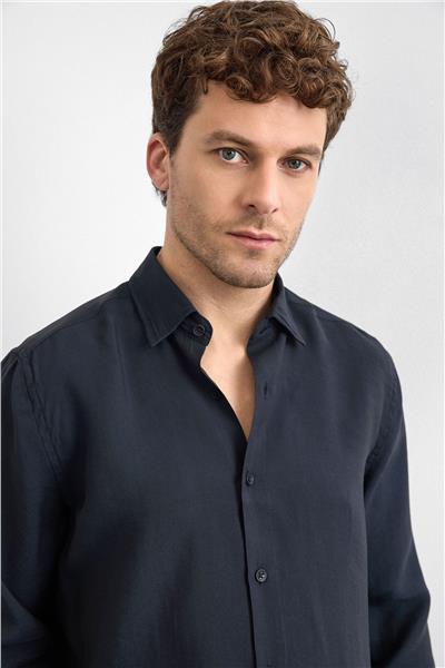 Siyah Normal Yaka  Gömlek