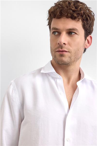 Beyaz Normal Yaka  Gömlek