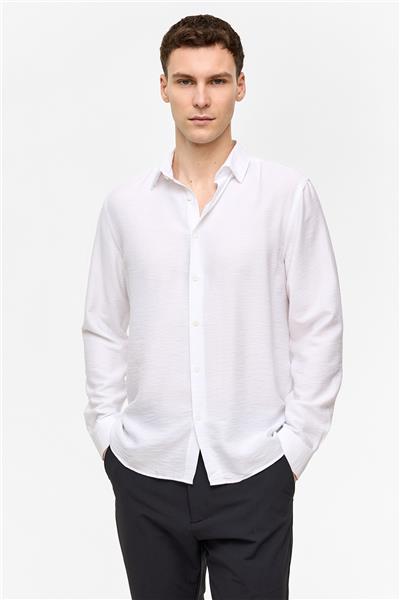 Beyaz Regular Fit Uzun Kollu Düz Gömlek