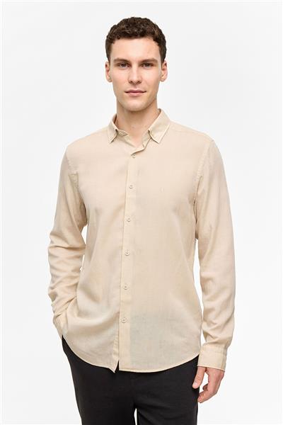 Vizon Uzun Kollu Dokuma Gömlek
