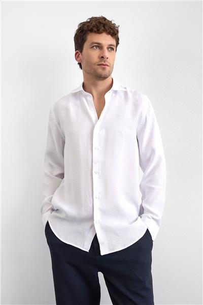 Beyaz Normal Yaka  Gömlek