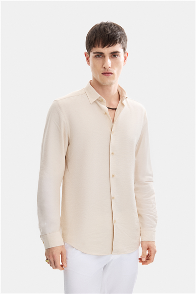 Bej Regular Fit Gömlek