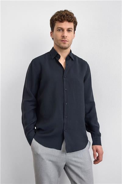 Siyah Normal Yaka  Gömlek