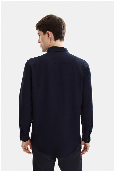 Lacivert Regular Fit Modern Gömlek