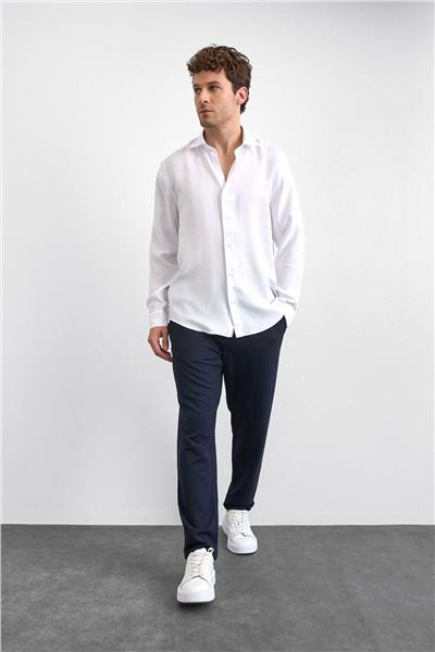 Beyaz Normal Yaka  Gömlek