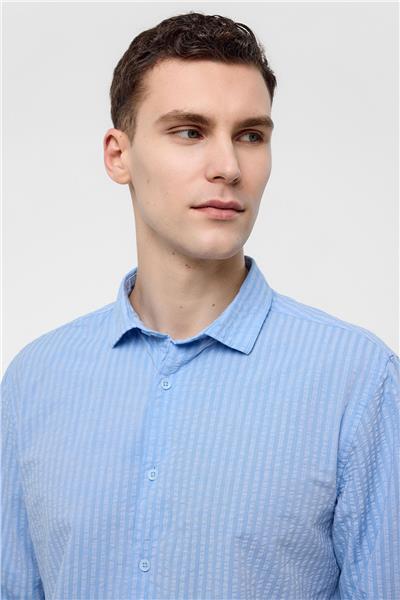 Mavi Regular Fit Uzun Kollu Gömlek