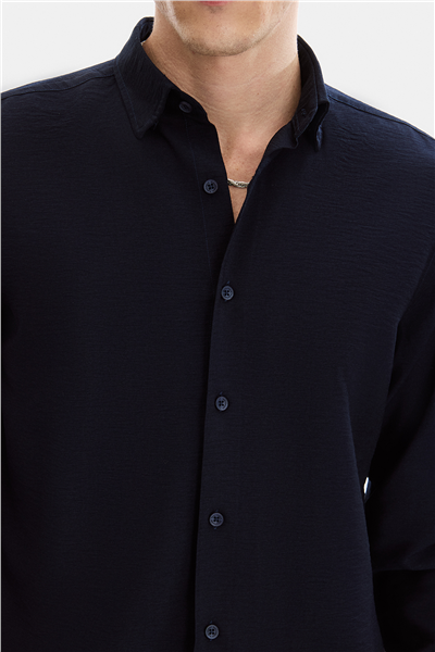 Lacivert Regular Fit Modern Gömlek