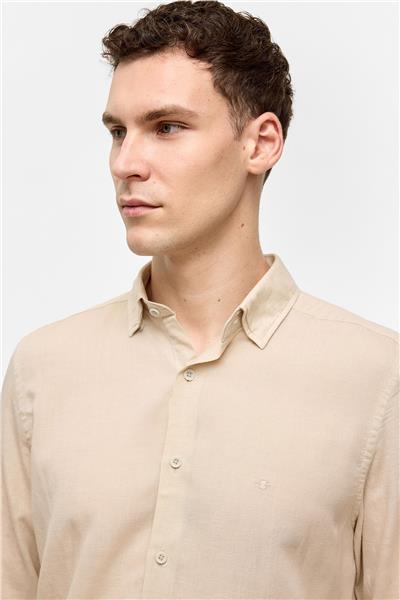 Vizon Uzun Kollu Dokuma Gömlek