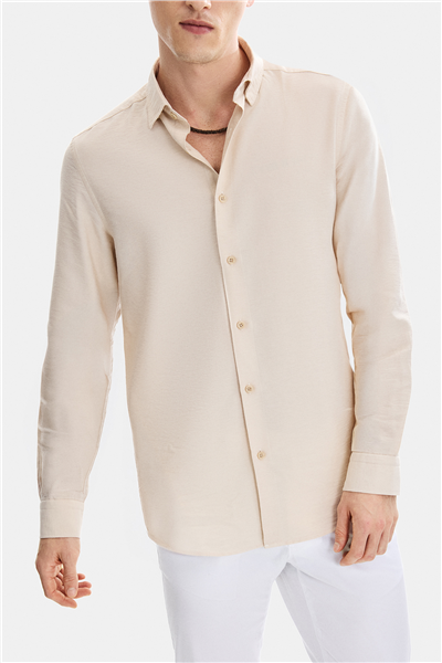 Bej Regular Fit Gömlek