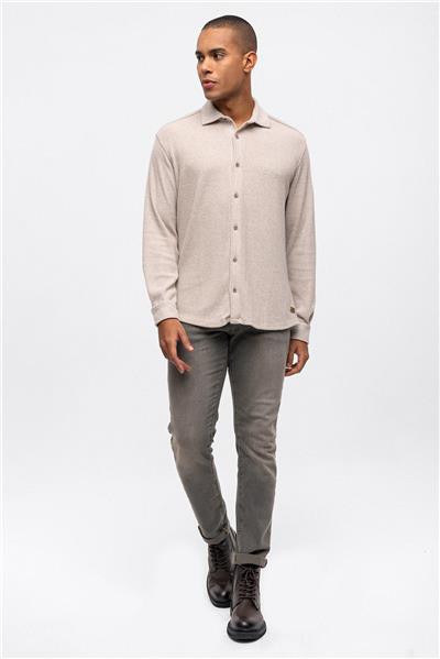 Bej Regular Fit Gömlek