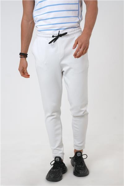 Açık Gri Regular Fit Pamuklu Beli Bağlamalı Jogger Pantolon