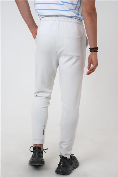 Açık Gri Regular Fit Pamuklu Beli Bağlamalı Jogger Pantolon