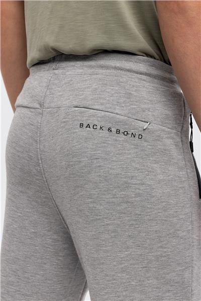 Gri Regular Fit Beli Bağcıklı Jogger Pantolon