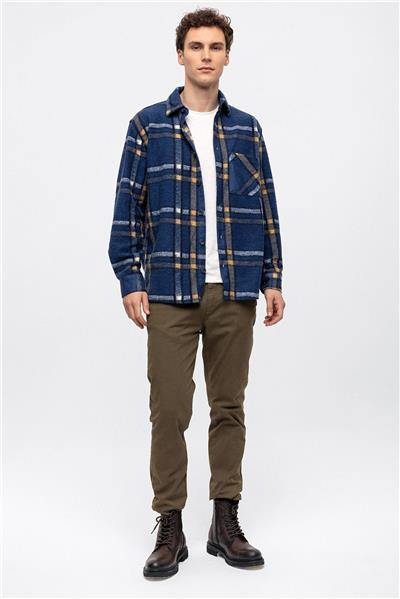 Lacivert Oversize Fit Oduncu Gömlek