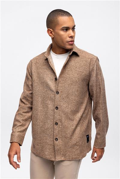 Haki Oversize Fit Oduncu Gömlek