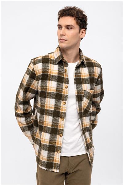 Haki Oversize Fit Oduncu Gömlek