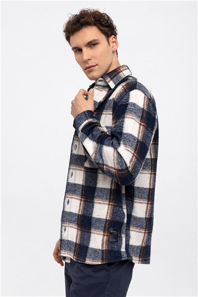 Lacivert Oversize Fit Oduncu Gömlek