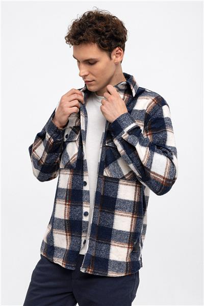 Lacivert Oversize Fit Oduncu Gömlek