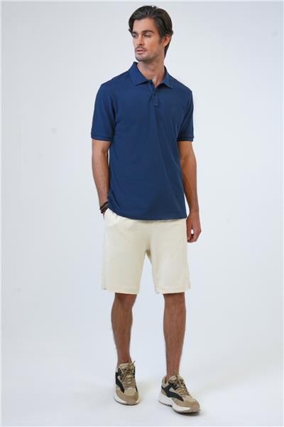 Lacivert Relaxed Fit %100 Pamuk Polo Yaka Tişört