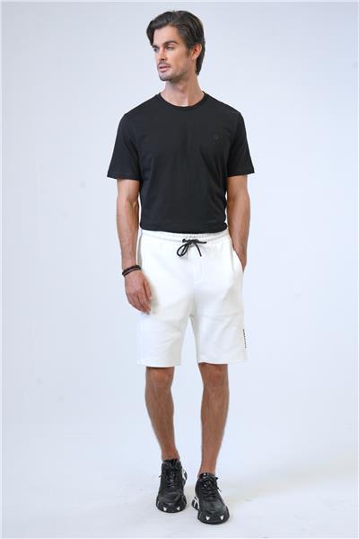 Beyaz Regular Fit Pamuklu Şort