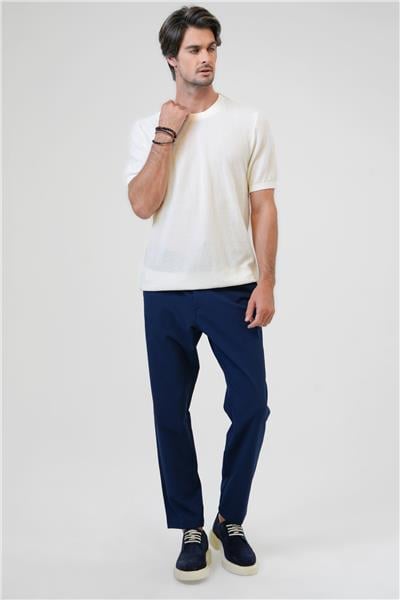 Beyaz Regular Fit %100 Pamuk Bisiklet Yaka Tişört