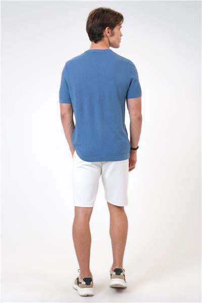 Mavi Regular Fit %100 Pamuk Bisiklet Yaka Tişört