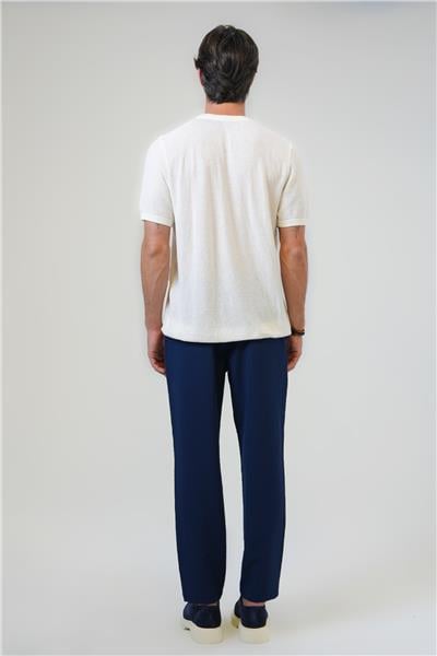 Beyaz Regular Fit %100 Pamuk Bisiklet Yaka Tişört