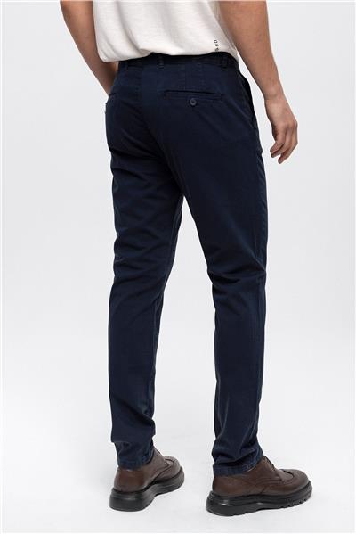 Lacivert Slim Fit Pamuklu Chino Pantolon