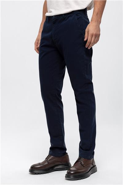 Lacivert Slim Fit Pamuklu Chino Pantolon