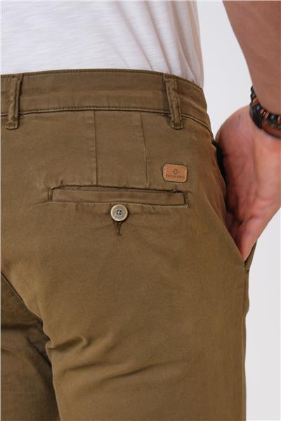 Haki Slim Fit Pamuklu Chino Pantolon