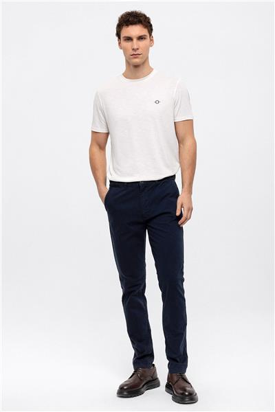 Lacivert Slim Fit Pamuklu Chino Pantolon