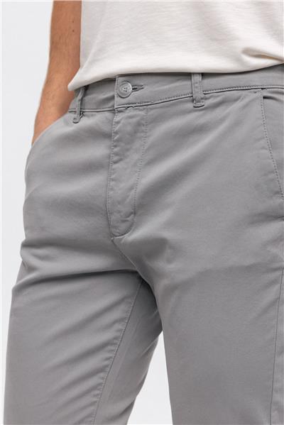 Taş Rengi Slim Fit Pamuklu Chino Pantolon