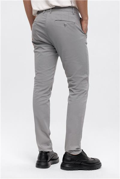 Taş Rengi Slim Fit Pamuklu Chino Pantolon