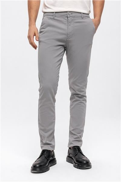 Taş Rengi Slim Fit Pamuklu Chino Pantolon