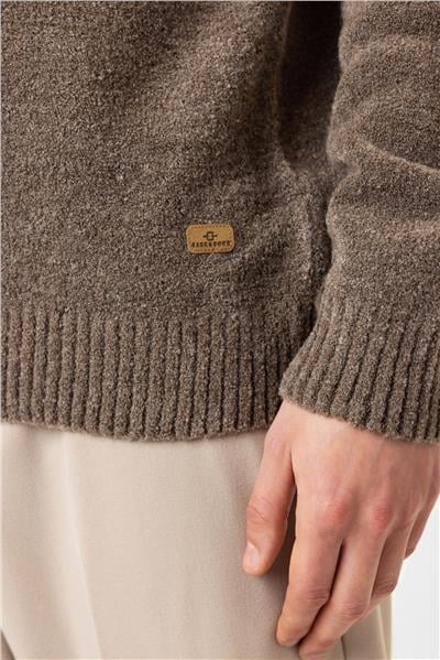 Vizon Regular Fit Çizgili Polo Yaka Triko Kazak