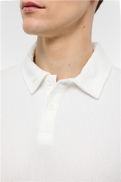 Beyaz Polo Yaka Regular Fit Tişört