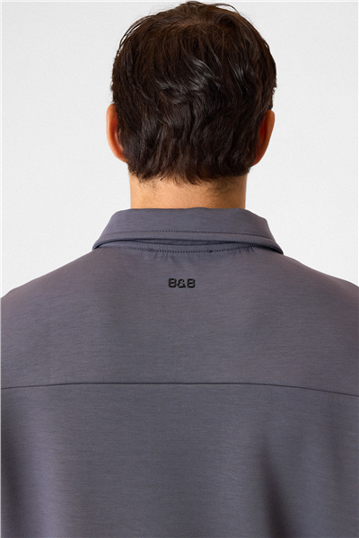 Gri Fermuarlı Bordo Sweatshirt