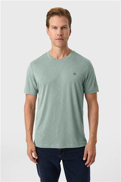 Regular Fit Adaçayı Basic Tişört