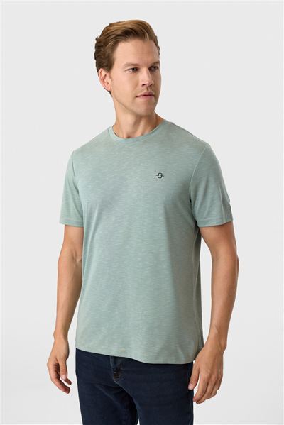 Regular Fit Adaçayı Basic Tişört