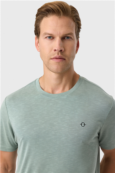 Regular Fit Adaçayı Basic Tişört