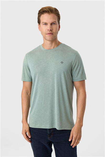 Regular Fit Adaçayı Basic Tişört