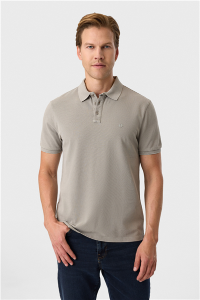 Regular Fit Adaçayı Polo Yaka Tişört