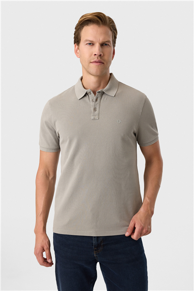 Regular Fit Adaçayı Polo Yaka Tişört
