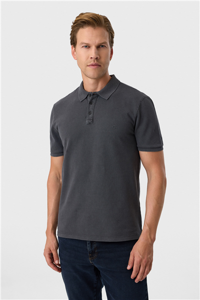 Regular Fit Antrasit Polo Yaka Tişört